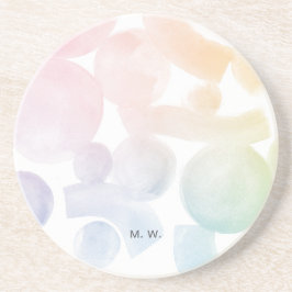 Fröhlicher Untersetzer im Wasserfarbmuster mit Ini