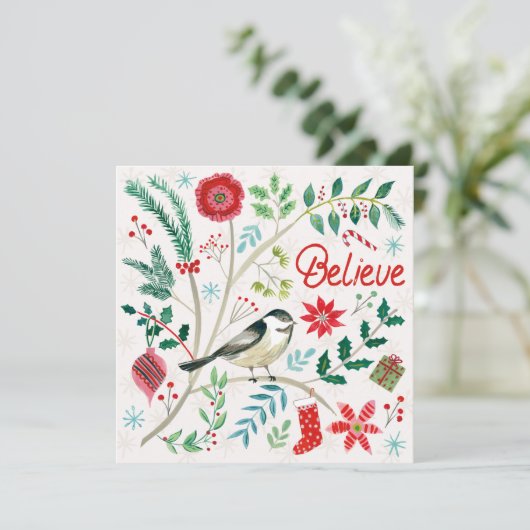 Fröhlicher Urlaub - glauben Feiertagskarte (Stehend Vorderseite)