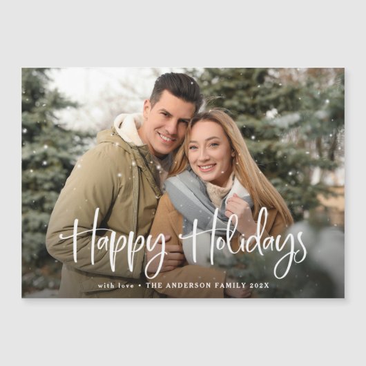 Fröhlicher Urlaub mit Ihrem Foto Gruß Magnetkarte (Vorderseite)