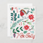 Fröhlicher Urlaub - Sei fröhlich Feiertagspostkarte (Vorne/Hinten)