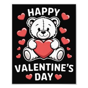 Fröhlicher Valentinstag Bär vday  Fotodruck