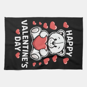 Fröhlicher Valentinstag Bär vday Geschirrtuch