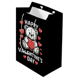Fröhlicher Valentinstag Bär vday Mittlere Geschenktüte