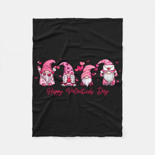 Fröhlicher Valentinstag Gnom Mit Herz Süßer Gnom Fleecedecke (Vorderseite)