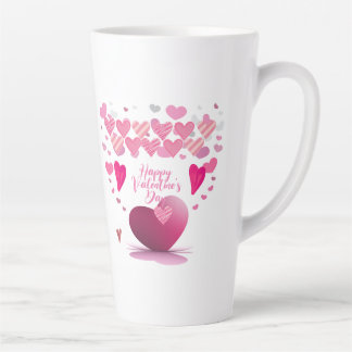 Fröhlicher Valentinstag Herz-Muster-Latte-Mug Milchtasse