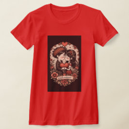 Fröhlicher Valentinstag Personalisiertes Geschenk T-Shirt
