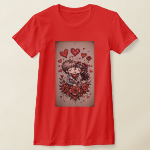 Fröhlicher Valentinstag Personalisiertes Geschenk T-Shirt