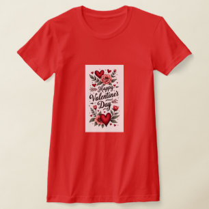 Fröhlicher Valentinstag Personalisiertes Geschenk T-Shirt