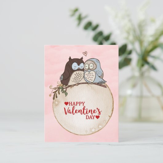 Fröhlicher Valentinstag Postkarte (Stehend Vorderseite)
