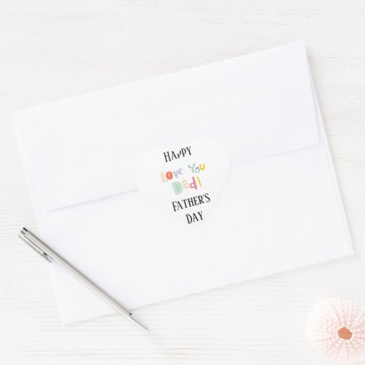 Fröhlicher Vater, Liebe, die du Vater hast Herz-Aufkleber (Umschlag)