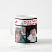 Fröhlicher Vater Papa - Drei Fotos Tasse (Vorderseite Links)