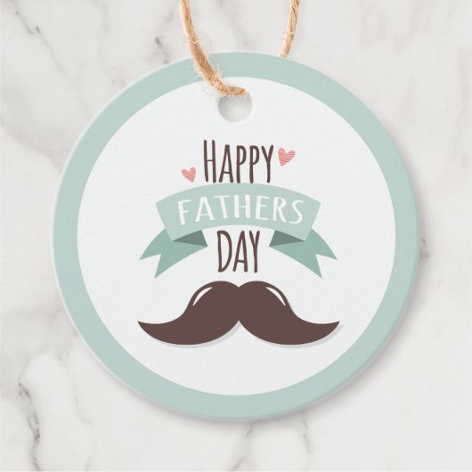Fröhlicher Vater - Schnurrbart Geschenkanhänger (Vorderseite)