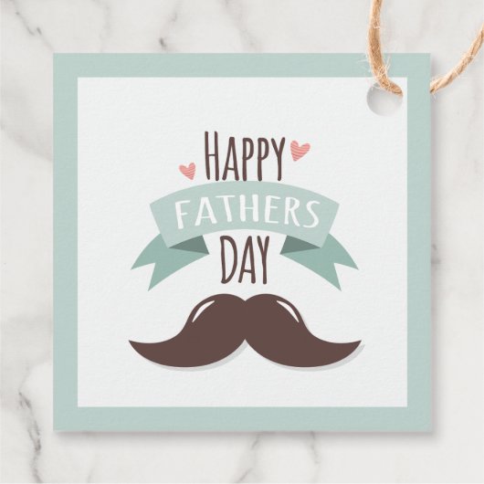 Fröhlicher Vater - Schnurrbart Geschenkanhänger (Rückseite)