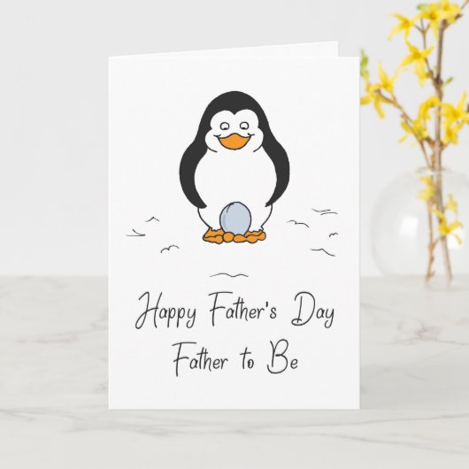 Fröhlicher Vater Vater zu sein, Pinguin Ei Spaß Karte (Gelbe Blume)