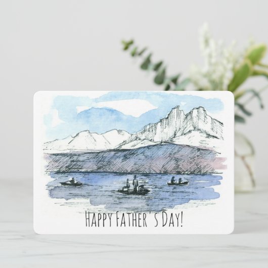 Fröhlicher Vatertag Angeln Liebe Vater Karte (Stehend Vorderseite)