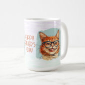 Fröhlicher Vatertag Lustiger Katzenkaffeebecher Kaffeetasse (VorderseiteRechts)