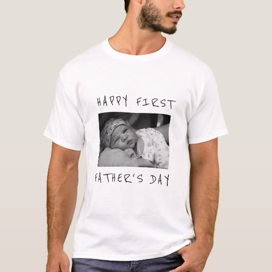 Fröhlicher Vatertag Neues Papa-Foto T-Shirt (Vorderseite)