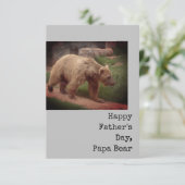 Fröhlicher Vatertag, Papa Bären flache Grußkarte Karte (Stehend Vorderseite)