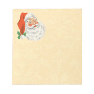 Fröhlicher Vintage-Weihnachtsmann lächelnd Z01 Notizblock