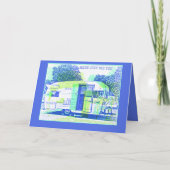 Fröhlicher Vintager Camper-Trailer zum Geburtstag Karte (Rückseite)