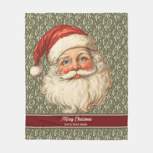 Fröhlicher Vintager Weihnachtsbaum für klassische Fleecedecke (Vorderseite)