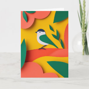 Fröhlicher Vogel Geschenk Sitzstange Karte