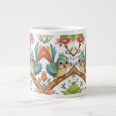 Fröhlicher Vogel unter den Blüten Jumbo-Tasse (Vorderseite)