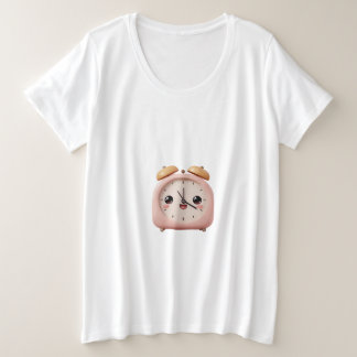 Fröhlicher Wecker Cartoon – Guten Morgen Sonnensch Große Größe T-Shirt