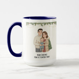 Fröhlicher Weihnachten Familienbecher personalisie Tasse