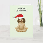 Fröhlicher Weihnachten Hund Yoga Pose (Vorderseite)