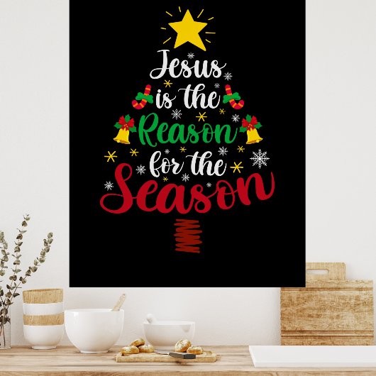 Fröhlicher Weihnachten Jesus ist der Grund Poster (Küche)