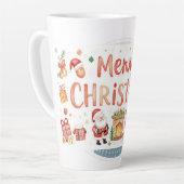 Fröhlicher Weihnachten Latte Tasse (Linke Ecke)