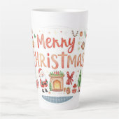Fröhlicher Weihnachten Latte Tasse (Vorderseite)