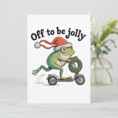 Fröhlicher Weihnachten Xmas Lustiger Frosch Roller (Stehend Vorderseite)
