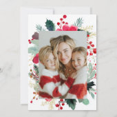 Fröhlicher Weihnachts-Blumenkranz Urlaub Feiertagskarte (Rückseite)