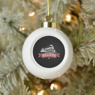 Fröhlicher Weihnachts-Express Nordpol Weihnachten Keramik Kugel-Ornament