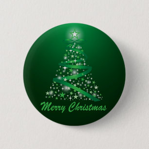 Fröhlicher Weihnachts-Glow-Baum Button