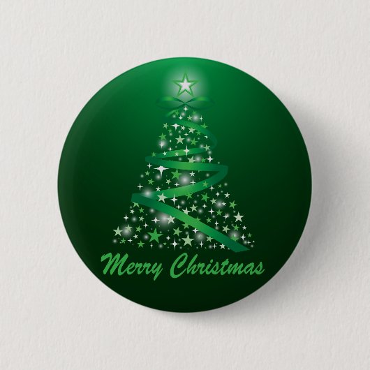 Fröhlicher Weihnachts-Glow-Baum Button (Vorderseite)