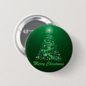 Fröhlicher Weihnachts-Glow-Baum Button (Vorne & Hinten)