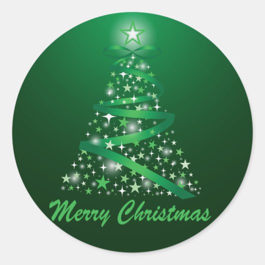 Fröhlicher Weihnachts-Glow-Baum Runder Aufkleber (Vorderseite)