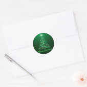 Fröhlicher Weihnachts-Glow-Baum Runder Aufkleber (Umschlag)