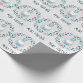 Fröhlicher Weihnachts-Hasen-Kranz Geschenkpapier (Ecke)