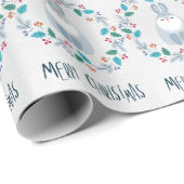 Fröhlicher Weihnachts-Hasen-Kranz Geschenkpapier (Rolleneckpunkt)