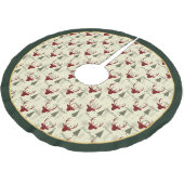 Fröhlicher Weihnachts Hirsch und Baum Festlicher B Polyester Weihnachtsbaumdecke (Schrägansicht)