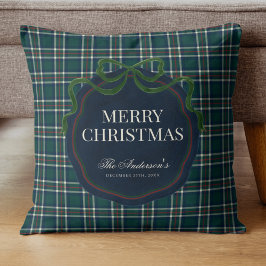 Fröhlicher Weihnachts-Klassiker Preppy Tartan Karo Kissen