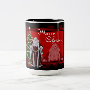 Fröhlicher Weihnachts-Klassiker Santa Design Kaffe Zweifarbige Tasse
