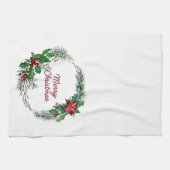 Fröhlicher Weihnachts-Kranz Küchenhandtuch Geschirrtuch (Horizontal)