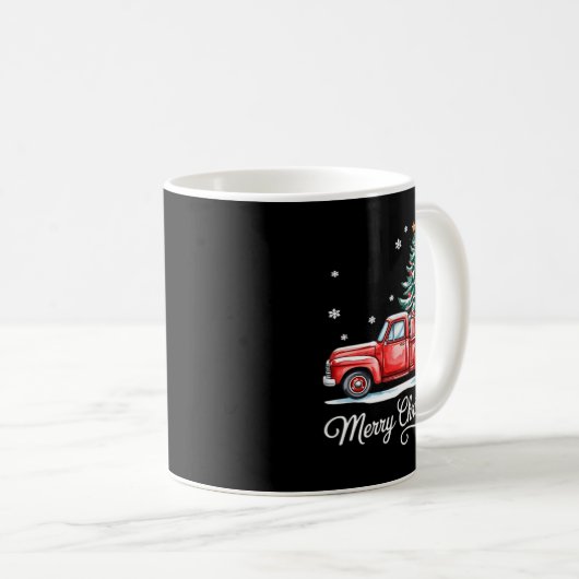 Fröhlicher Weihnachts-LKW Lustiger Baum Essential Kaffeetasse (VorderseiteRechts)