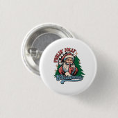 Fröhlicher Weihnachts-Santa Button (Vorne & Hinten)