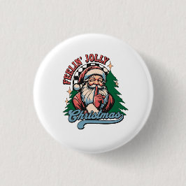 Fröhlicher Weihnachts-Santa Button